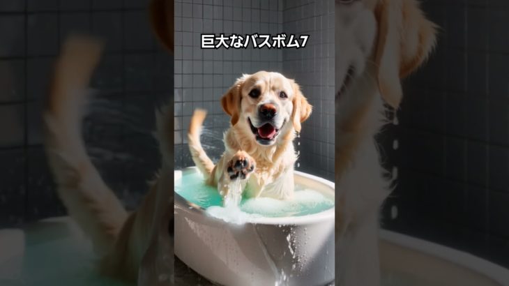 巨大なバスボム7 #ai #aiart #aishorts #cute #aivideo #ペット #癒し #可愛い #funny #おもしろ動画
