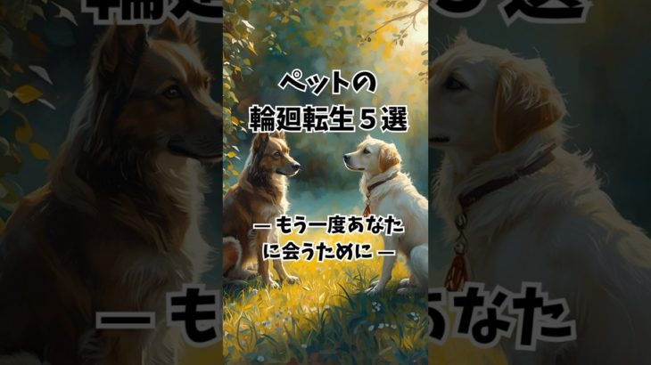 ペットの輪廻転生５選｜亡くなったペットとまた会えるかも　#ペット #輪廻転生 #ペットロス #感動 #癒し #魂の再会　#shorts #ありがとう　#魂の声　#生まれ変わり　#犬　#猫　 #占い