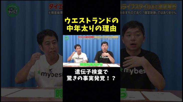 ウエストランドの中年太りの理由が明らかに！？ #ダイエット #ダイエット遺伝子検査