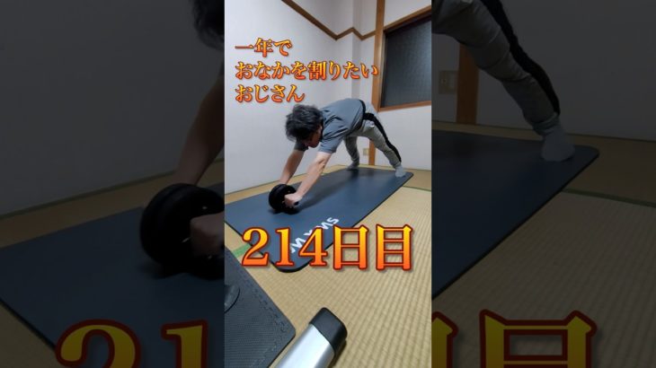 214日目のおじさん #shorts #ダイエット #筋トレ #痩せる #腹筋 #腹筋ローラー