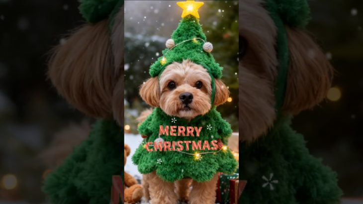 チョコとミルク🐶と迎える…もうすぐクリスマス🎄🦌🛷🎅🏻#犬好き #可愛い#ペキプー#日常 #ペット #ペット動画#癒し#いぬのいる生活#AI#クリスマス