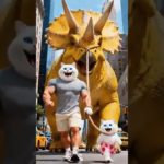 Buff Cat’s Revenge: From Sad Lamb to Epic Dinosaur Pet!😼🦖 #trending #youtubeshorts #viral #shorts