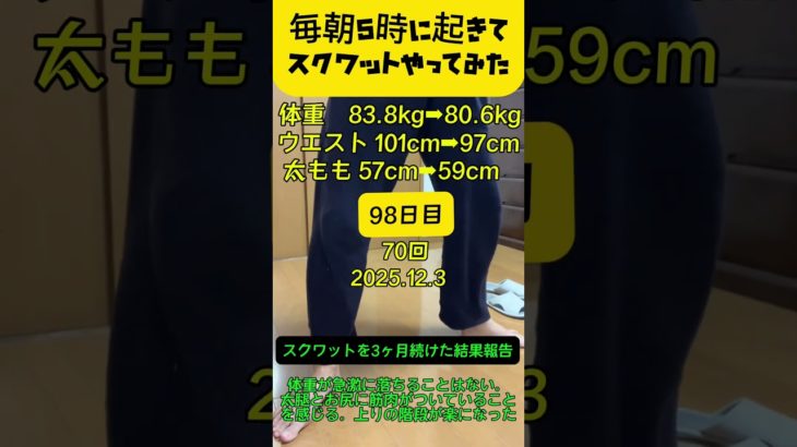 #ダイエット #スクワット #筋トレ #朝活 #3か月