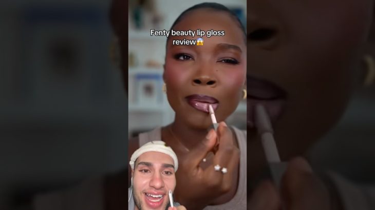 FENTY BEAUTY LIP GLASSES REVIEW😱(follow for more💖) #lipglass #fentybeauty #makeuphacks #lipcombo