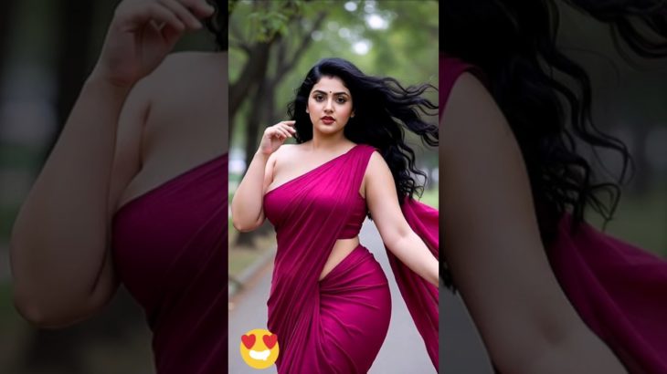 Magenta Saree Park Breeze Elegance | Ethnic Beauty#shorts #aifashion #Magenta Saree#viralvideo#saree