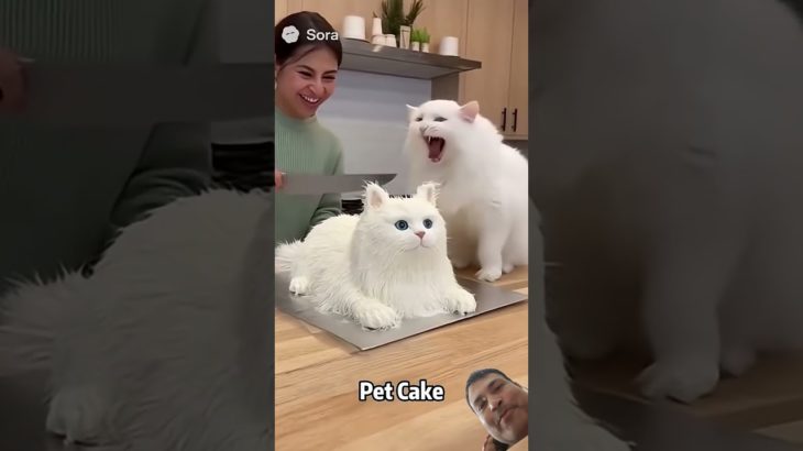 Pet Sees Pet Cake and RunsMust Watch!#petvideos #funny #shorts #funnycats #funnyanimals