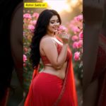 Red Saree Rose Garden Romance | Ethnic Beauty#shorts #sareelove #aifashion #Red Saree#viral #ootd