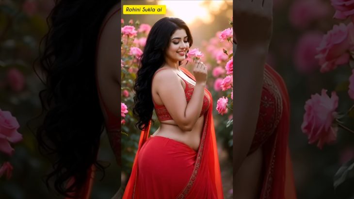 Red Saree Rose Garden Romance | Ethnic Beauty#shorts #sareelove #aifashion #Red Saree#viral #ootd