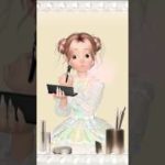 アバターちゃんのメイク前と後の様子です。ブラウンのアイラインとマスカラ、ピンク系のアイシャドウとチーク、レッド系のリップを使っています💄💋✨TikTokも見てね🧡