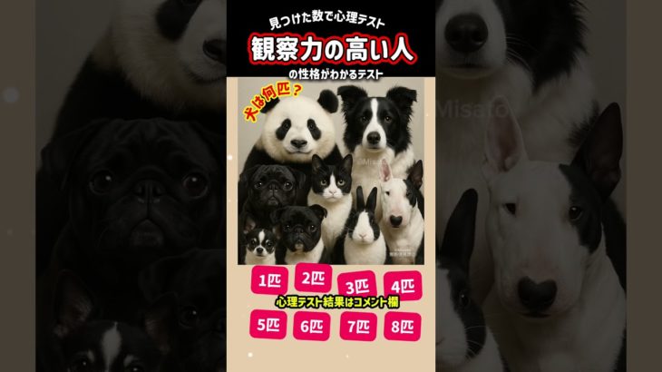 観察力の高い人の性格がわかるテスト🐶犬は何匹？