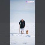 Grandfather is freezing and his pet dog helps him 😭 #ai #save #winter #dog