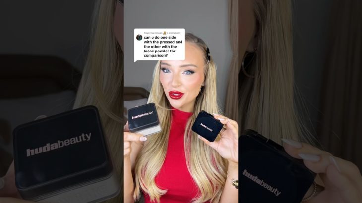 HUDA BEAUTY EASY BAKE loose vs pressed 🖤✨ #hudabeauty #pressedpowder #makeupreview #easybake