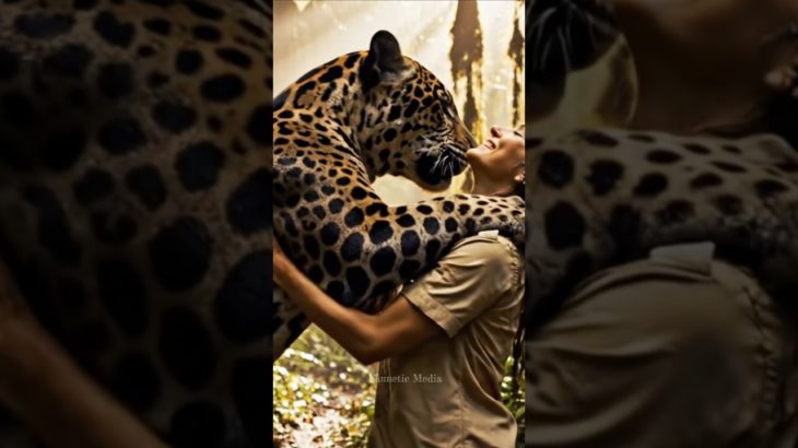 This Woman Just Hugged a Jaguar Like It’s Her Pet…😍
