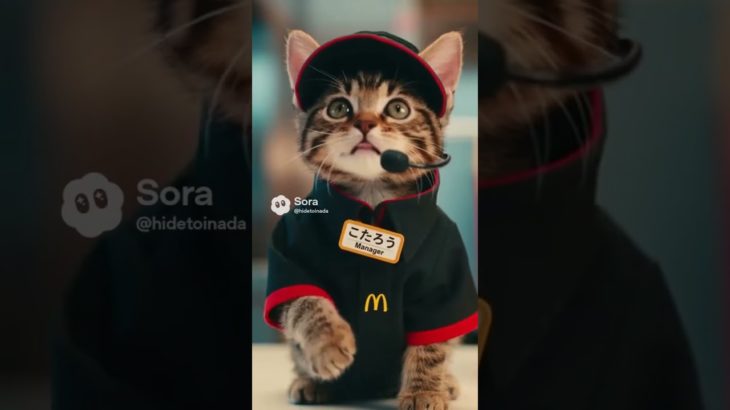 ペット&ヒーロー　マクドナルドで働いてみた#love  #子猫 #猫動画 #マクドナルド #マックバイト#働いてみた #もしもシリーズ #癒し動画#shorts #mcdonaldstoys