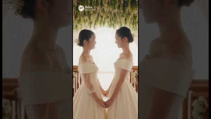 ドレスを着たかった新郎は新婦にメイクをしてもらいウエディングドレスを着て女装して花嫁になる#shorts