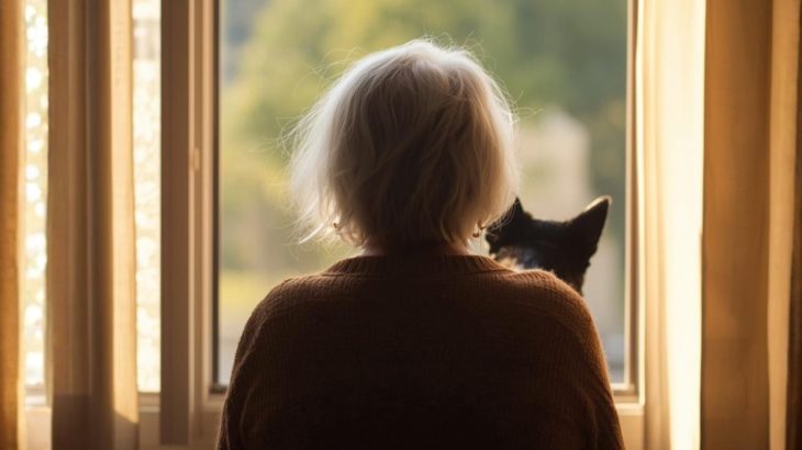 ペットで暮らしていい（共同住宅、女性、猫）