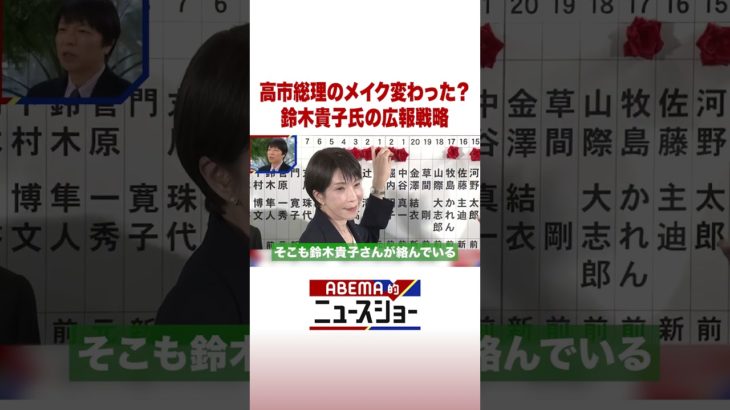 高市総理のメイク変わった？鈴木貴子氏の広報戦略 #ABEMA的ニュースショー #Shorts