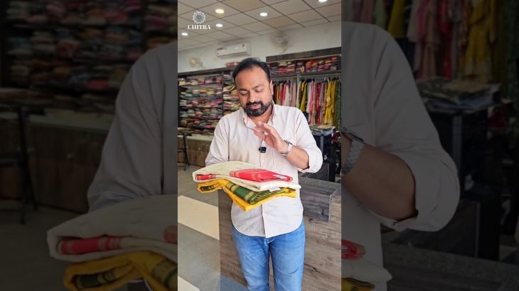 Banarasi Soft Silk Saree 😍 Yellow-Green & Cream-Red Festive Beauty! #shorts #reels