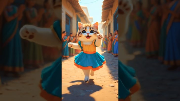 Funny Frock Cat Dance 😹💃| Cute Pet Dance | Viral Shorts| #shorts #trending #ai #aicat