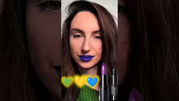 Lipstick colour check 😳💛💙💜try it #lipstick  #beauty #makeup #challenge #cute #shorts