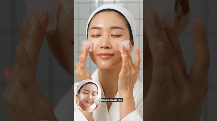 Rice water Facial 🤫 Glass Skin 🌟 Simple Beauty Tips 🫰 #tips #beautytips #shorts