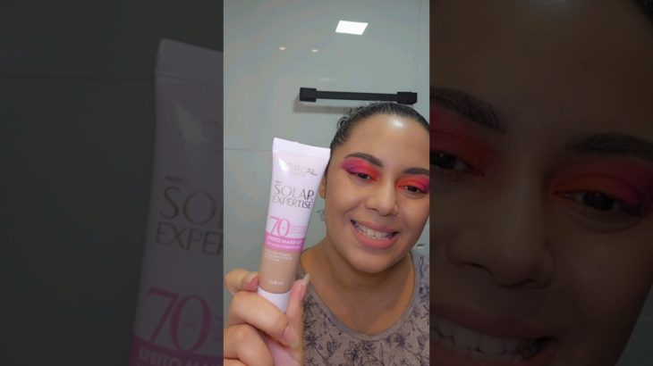 Testando a base solar expertise efeito make up de @lorealparisbrasil 💖 #publicidade #publi #make