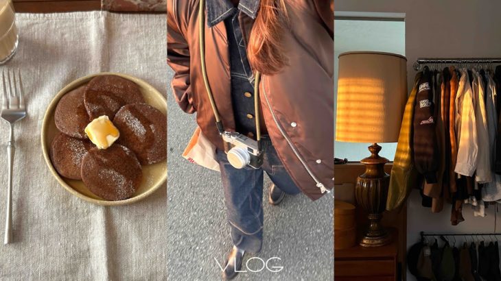 [VLOG]ご報告_ 1人時間を満喫. 食べるダイエット開始_ 米粉パンケーキ&クッキー作り/ カメラ