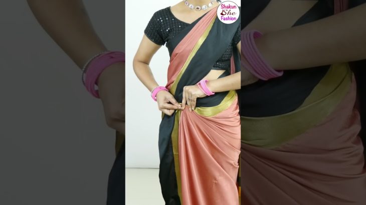 simple saree draping for girls #saree #drape #beauty #fashion #style