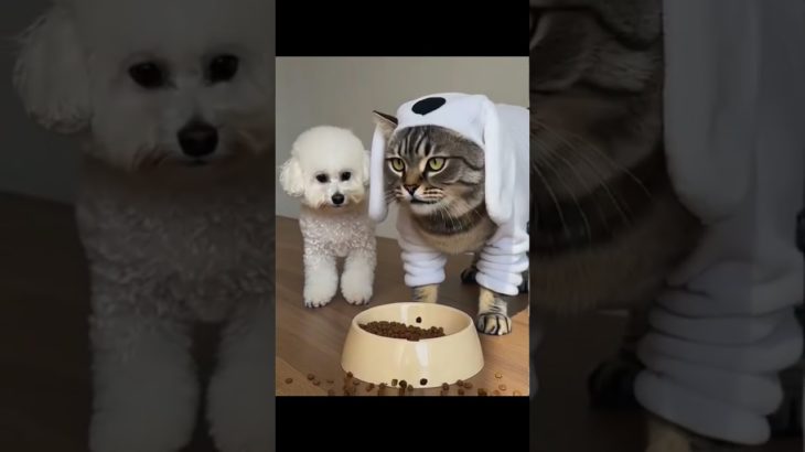 大変だ！#ビションフリーゼ＃猫＃ペット