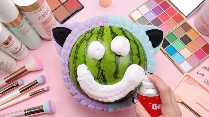 🍉Makeup on Watermelon ASMR 🍉 スイカにメイク（No Talking）Compilation