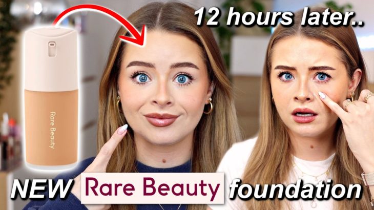 Rare Beauty NEW foundation! 12 Hour wear test.. 🤔 True To Myself Natural Matte Longwear Foundation