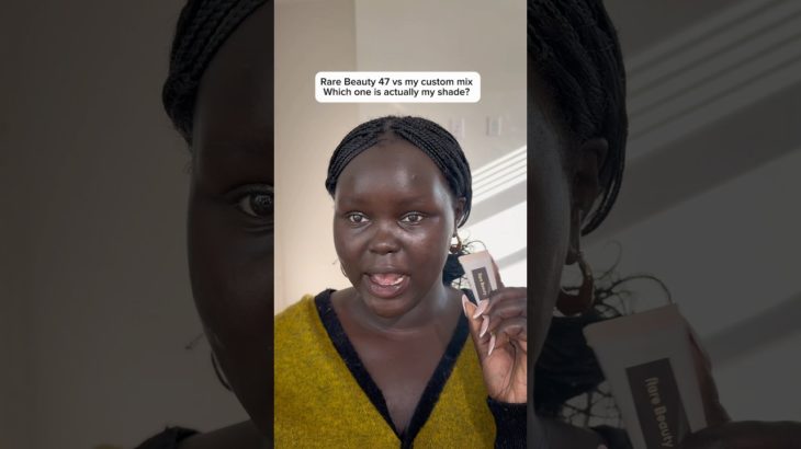 The rare Beauty foundation vs the custom mix which one are you choosing ?#makeup #beauty #nyadollie