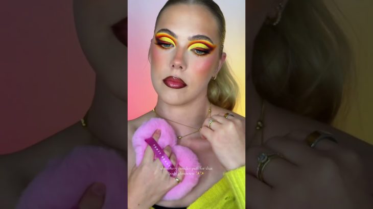 shimmery powder puff ✨✨✨🎀🎀🎀 #makeup