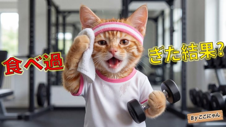 食べ過ぎで服が破れた!? ここにゃんのダイエット生活とその結果…🐱🏋️‍♀️🥗