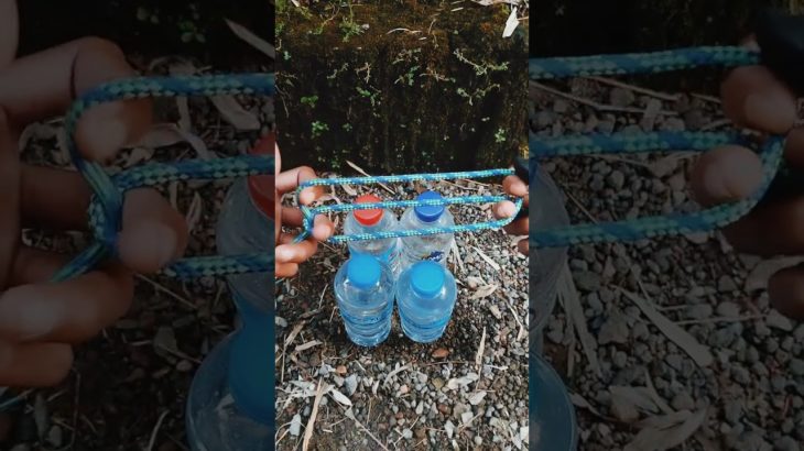 ペットボトル4本をしっかり持てる簡単ロープ結び