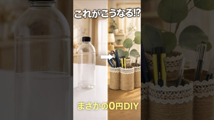 捨てないで！ペットボトルが高級北欧風収納に変身 #DIY #ペットボトルリメイク #収納アイデア #100均リメイク #暮らしを整える #ハンドメイド #エコライフ #インテリア #文房具収納